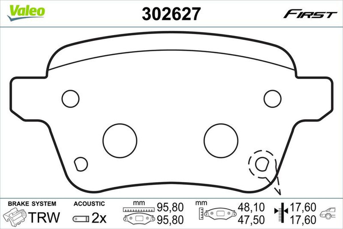 Bremsbelagsatz Scheibenbremse hinten mechanisch VALEO für FIAT TIPO Kombi