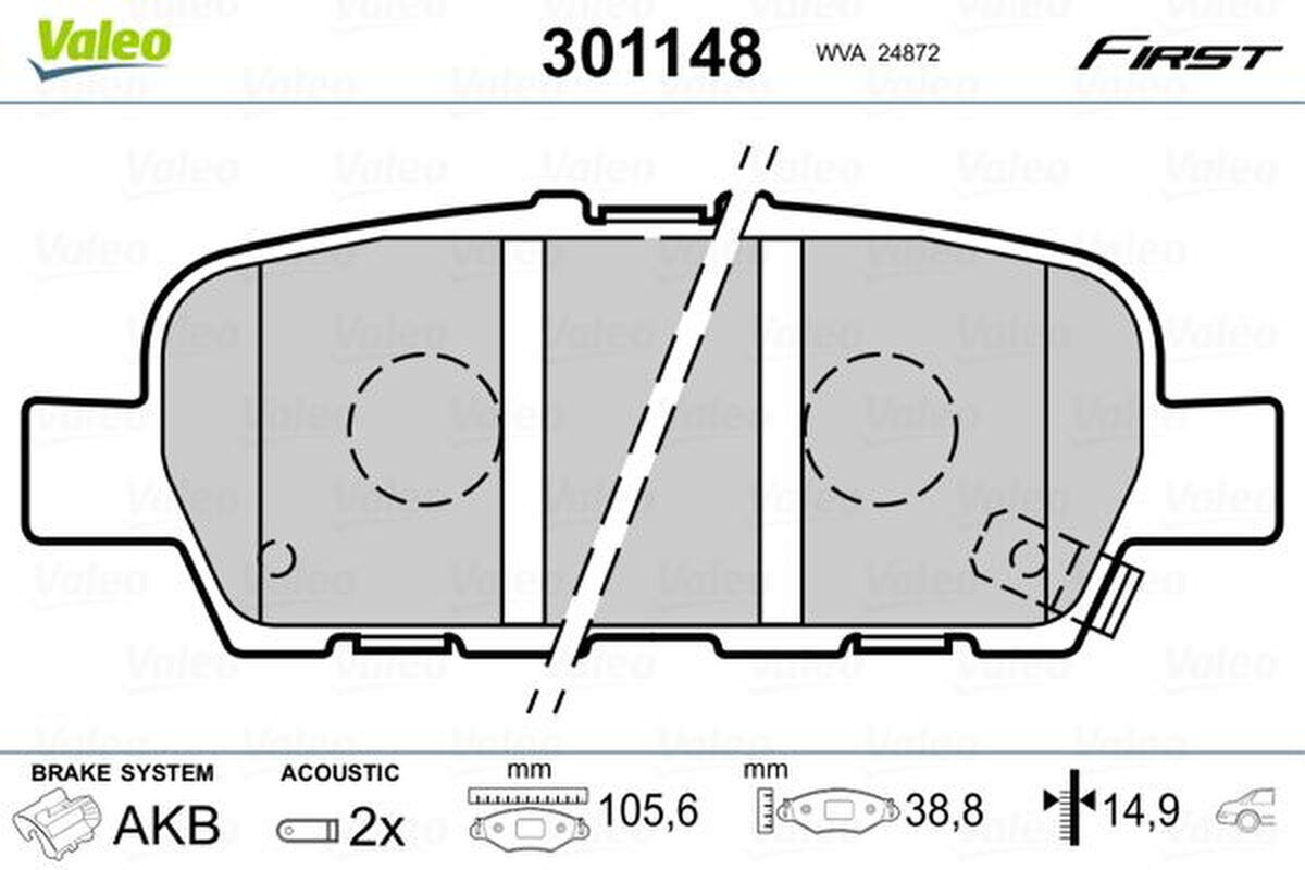 Bremsbelagsatz Scheibenbremse hinten mechanisch VALEO für NISSAN JUKE (F15)