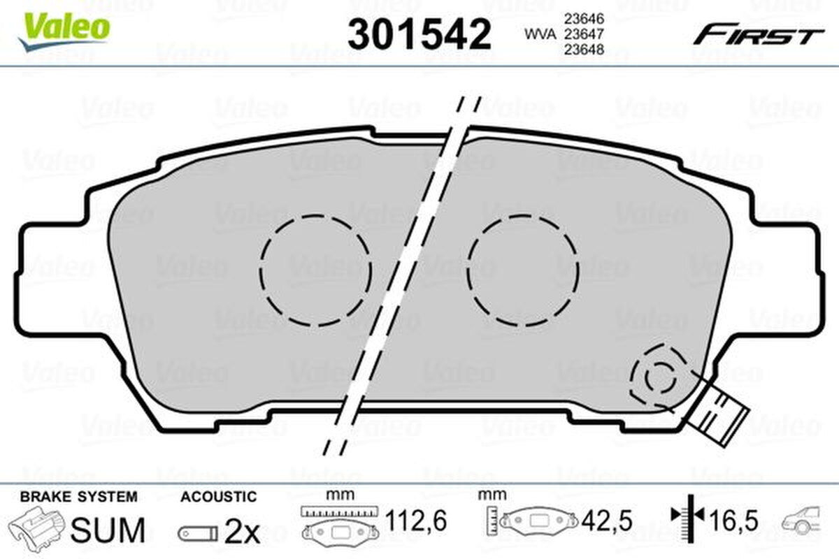 Bremsbelagsatz Scheibenbremse hinten mechanisch VALEO für TOYOTA AVENSIS VERSO