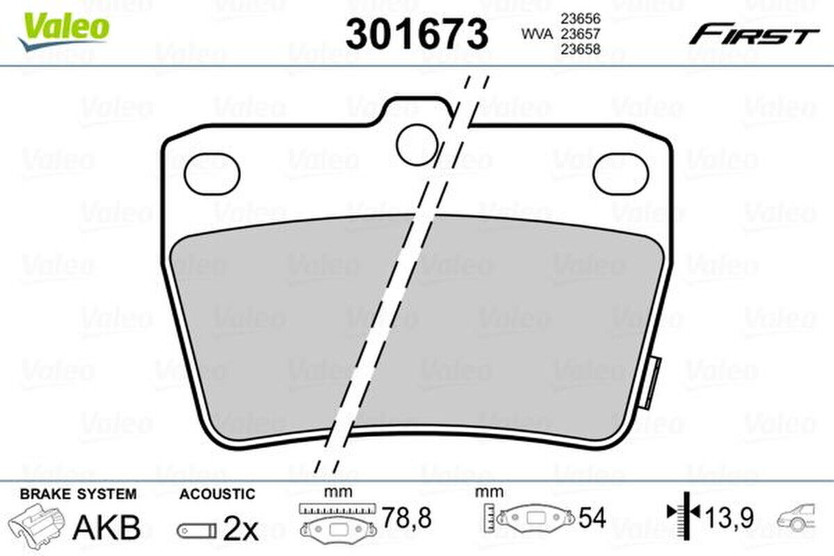 Bremsbelagsatz Scheibenbremse hinten mechanisch VALEO für TOYOTA RAV 4