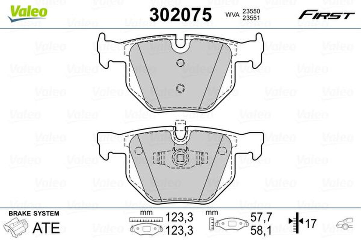 Bremsbelagsatz Scheibenbremse hinten VALEO für BMW 3 Touring