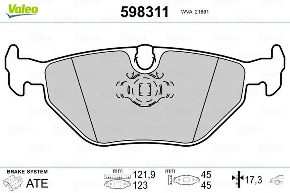 Bremsbelagsatz Scheibenbremse hinten VALEO für BMW 5 (E39)