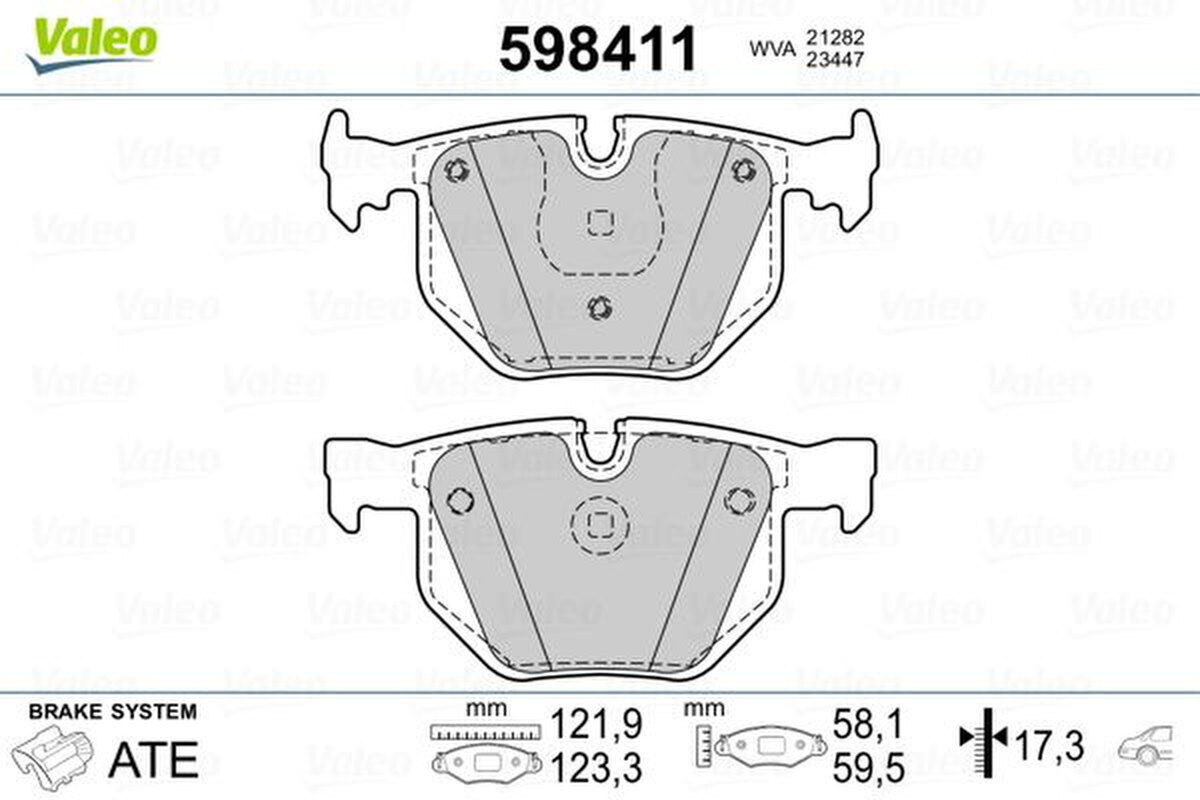 Bremsbelagsatz Scheibenbremse hinten VALEO für BMW X5 (E70)