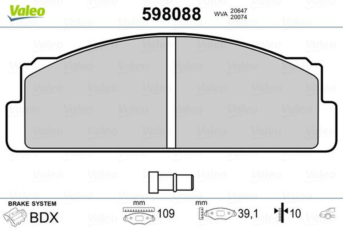 Bremsbelagsatz Scheibenbremse hinten VALEO für FIAT 124 Spider