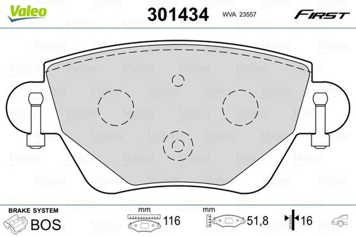 Bremsbelagsatz Scheibenbremse hinten VALEO für FORD MONDEO III