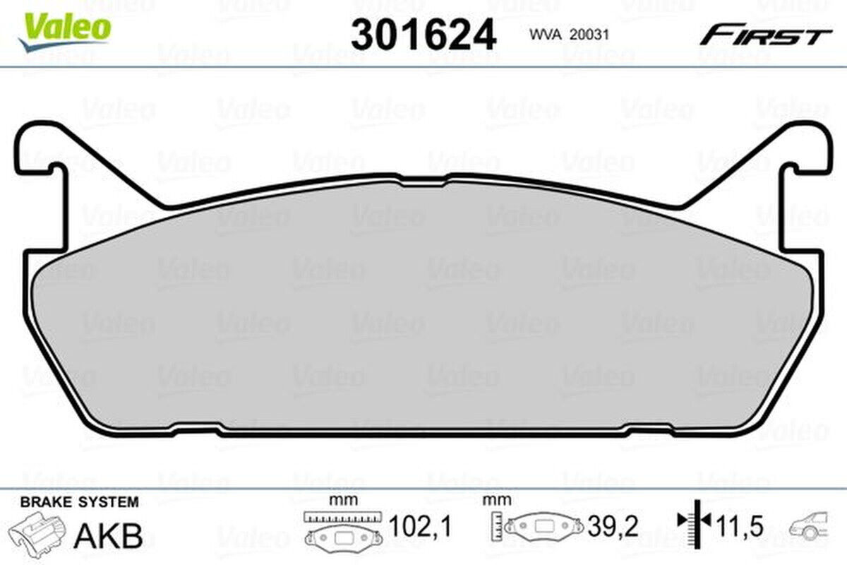 Bremsbelagsatz Scheibenbremse hinten VALEO für MAZDA 323 C