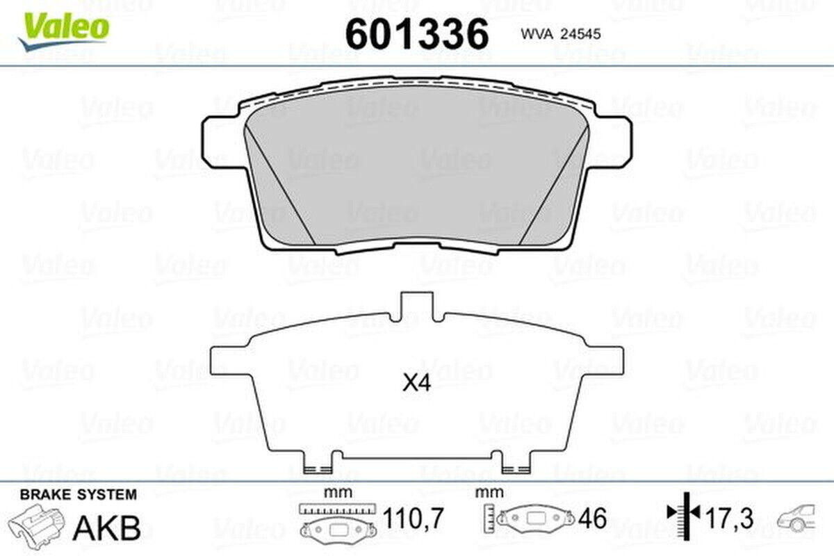 Bremsbelagsatz Scheibenbremse hinten VALEO für MAZDA CX-7 (ER)