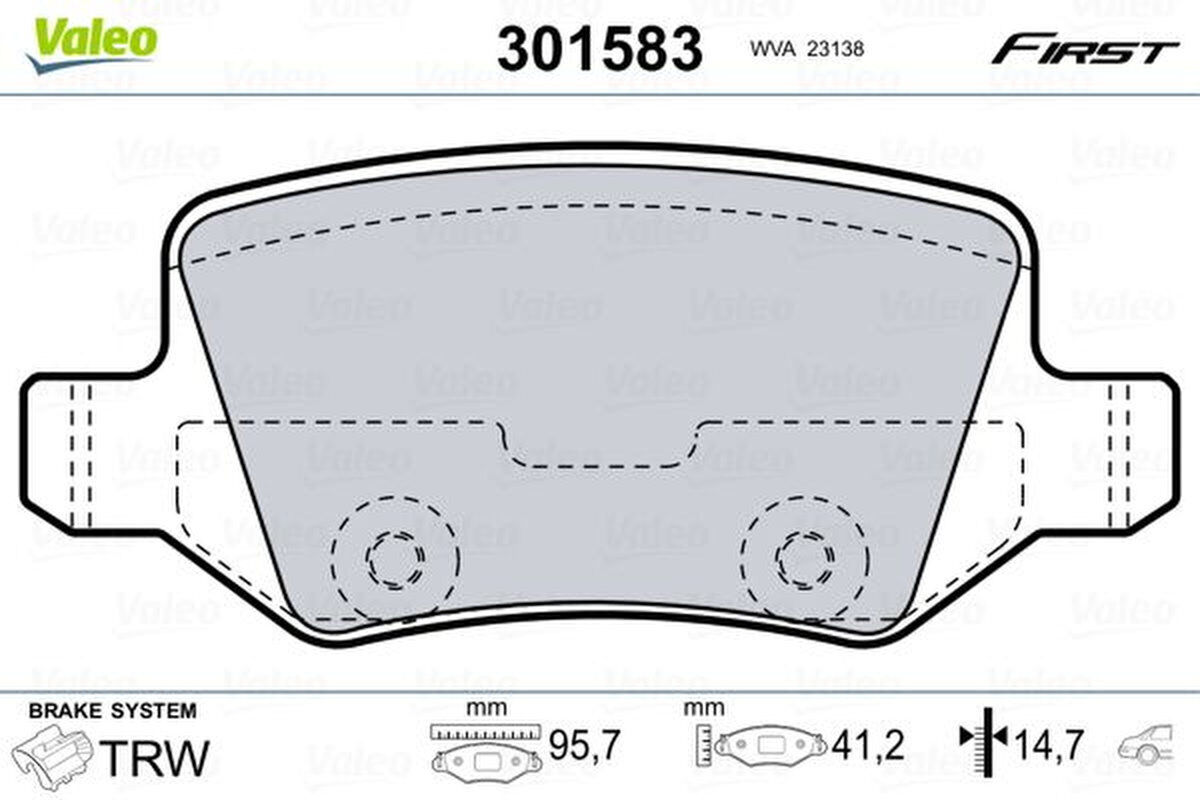 Bremsbelagsatz Scheibenbremse hinten VALEO für MERCEDES A-KLASSE (W169)