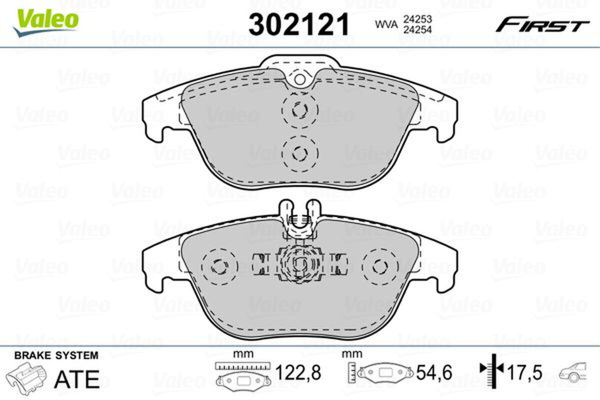 Bremsbelagsatz Scheibenbremse hinten VALEO für MERCEDES C-KLASSE (W204)