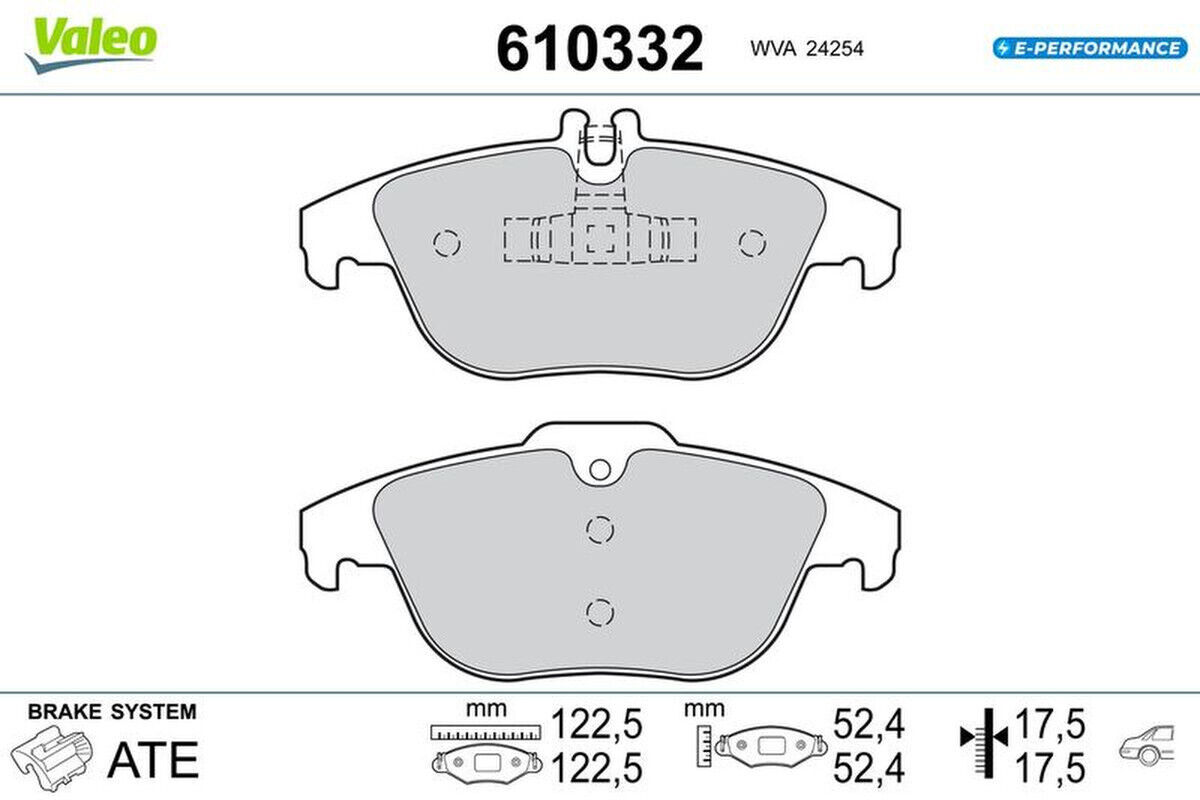 Bremsbelagsatz Scheibenbremse hinten VALEO für MERCEDES E-KLASSE (W212)