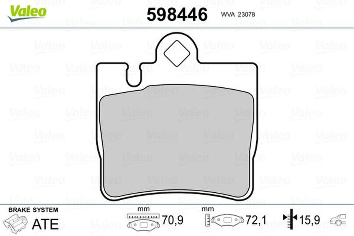 Bremsbelagsatz Scheibenbremse hinten VALEO für MERCEDES S-KLASSE (W220)
