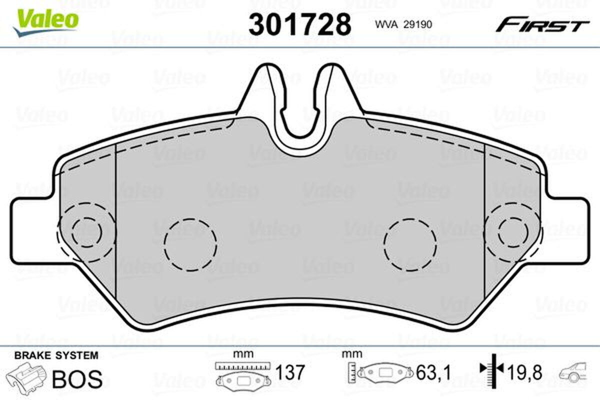 Bremsbelagsatz Scheibenbremse hinten VALEO für MERCEDES SPRINTER 3,5-t