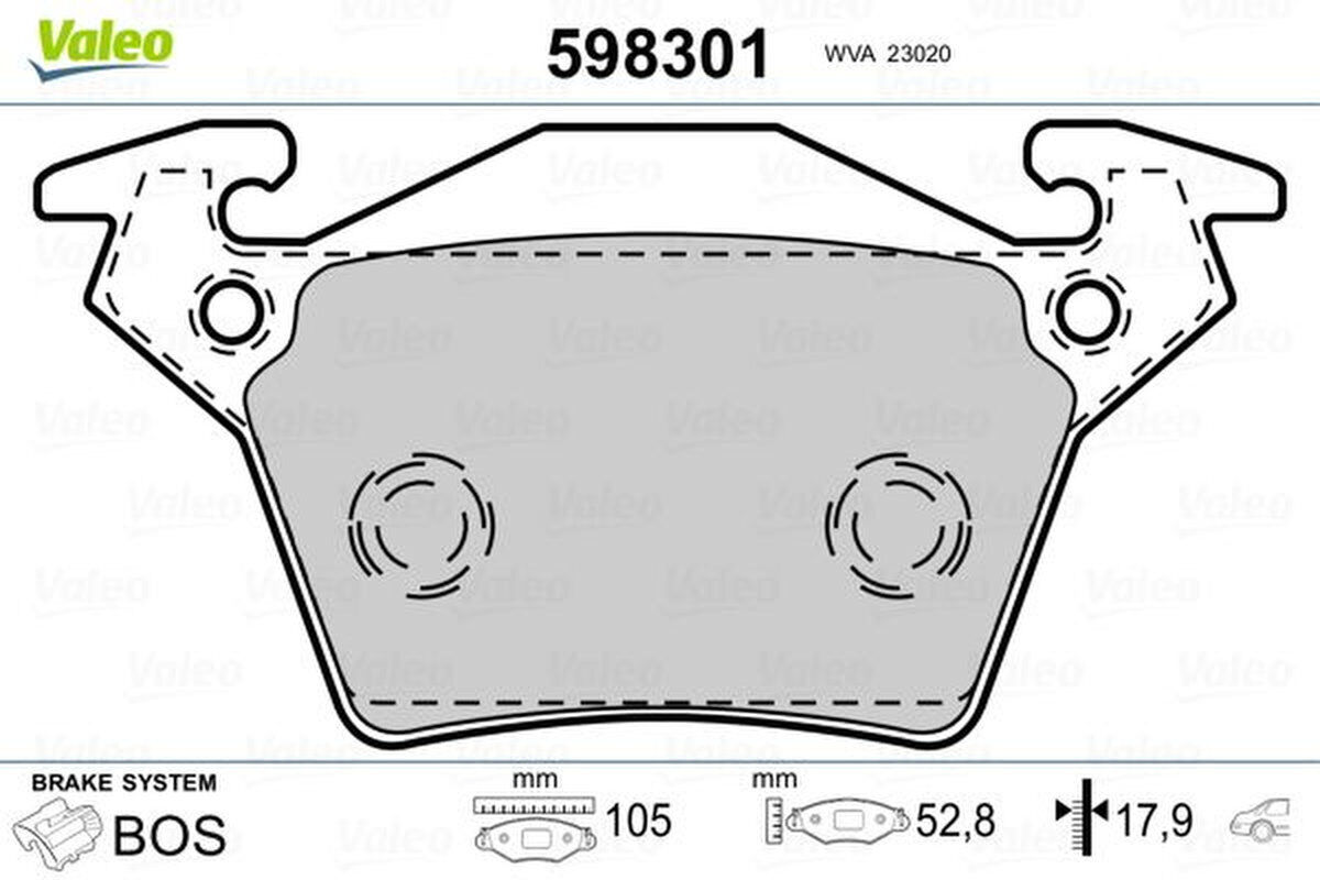 Bremsbelagsatz Scheibenbremse hinten VALEO für MERCEDES V-KLASSE (638/2)