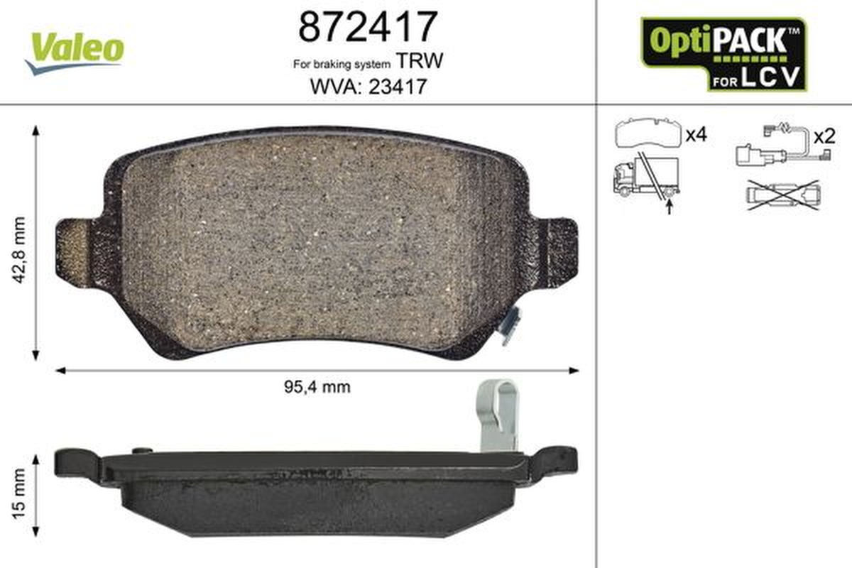 Bremsbelagsatz Scheibenbremse hinten VALEO für OPEL