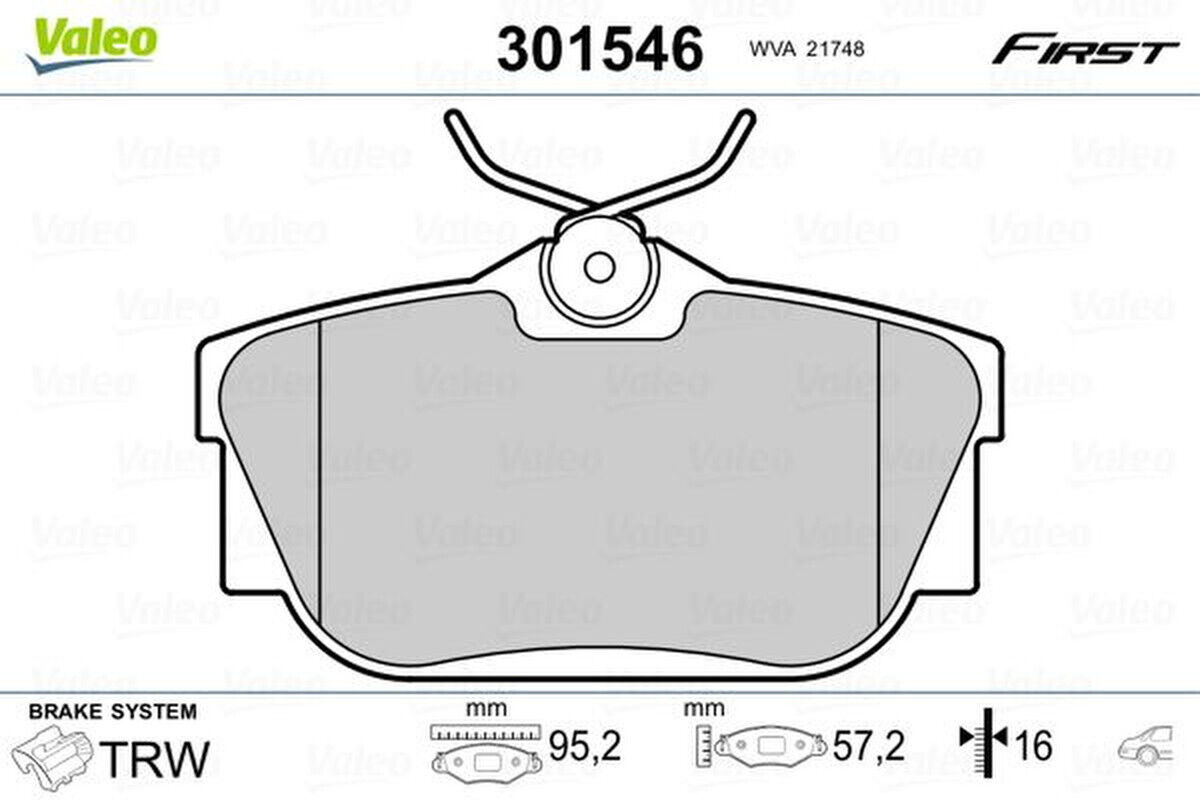Bremsbelagsatz Scheibenbremse hinten VALEO für RENAULT TRAFIC III