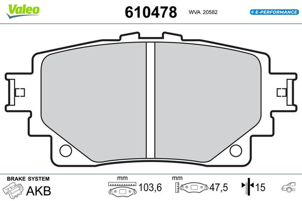 Bremsbelagsatz Scheibenbremse hinten VALEO für TOYOTA RAV 4