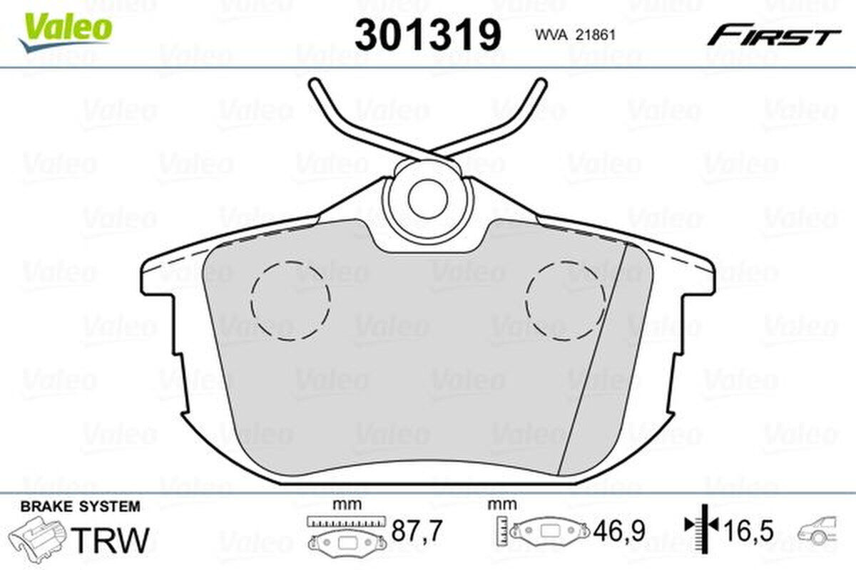 Bremsbelagsatz Scheibenbremse hinten VALEO für VOLVO S40 I