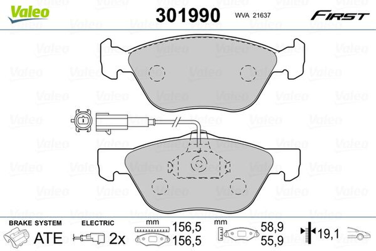 Bremsbelagsatz Scheibenbremse vorne elektrisch VALEO für ALFA ROMEO 156