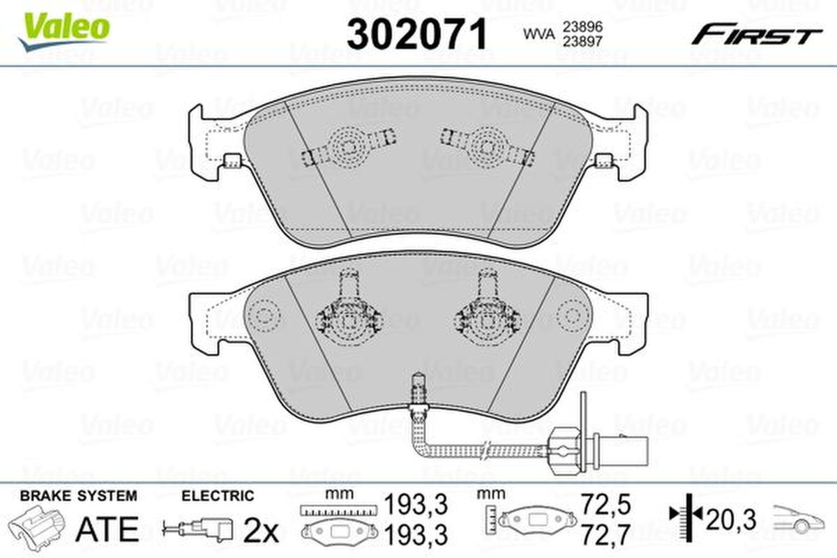 Bremsbelagsatz Scheibenbremse vorne elektrisch VALEO für AUDI A6 C6