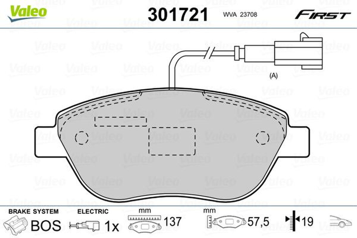 Bremsbelagsatz Scheibenbremse vorne elektrisch VALEO für FIAT BRAVO II