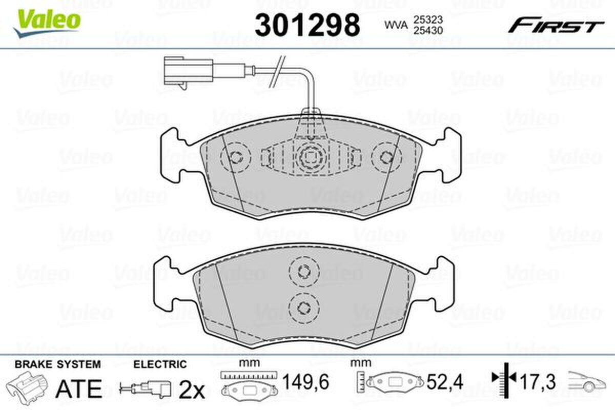 Bremsbelagsatz Scheibenbremse vorne elektrisch VALEO für FIAT PUNTO (199_)