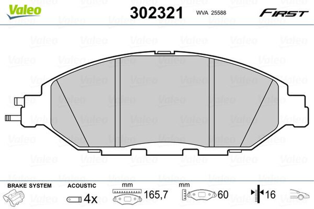 Bremsbelagsatz Scheibenbremse vorne mechanisch VALEO für NISSAN PATHFINDER IV