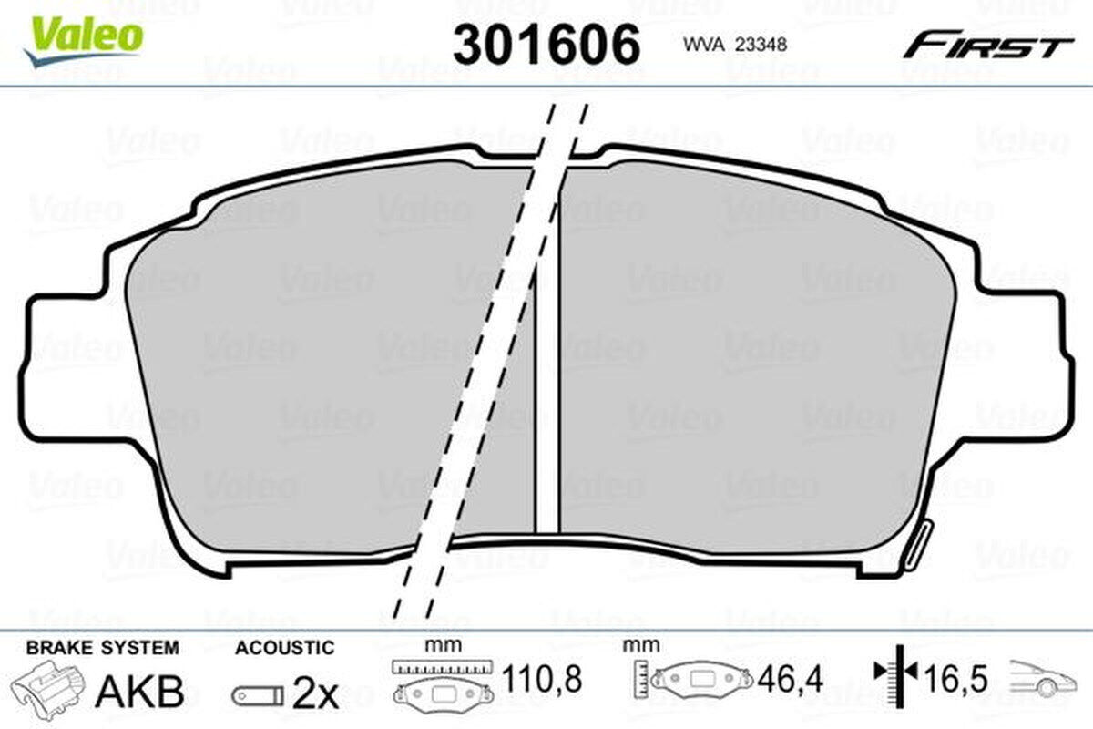 Bremsbelagsatz Scheibenbremse vorne mechanisch VALEO für TOYOTA YARIS (_P1_)