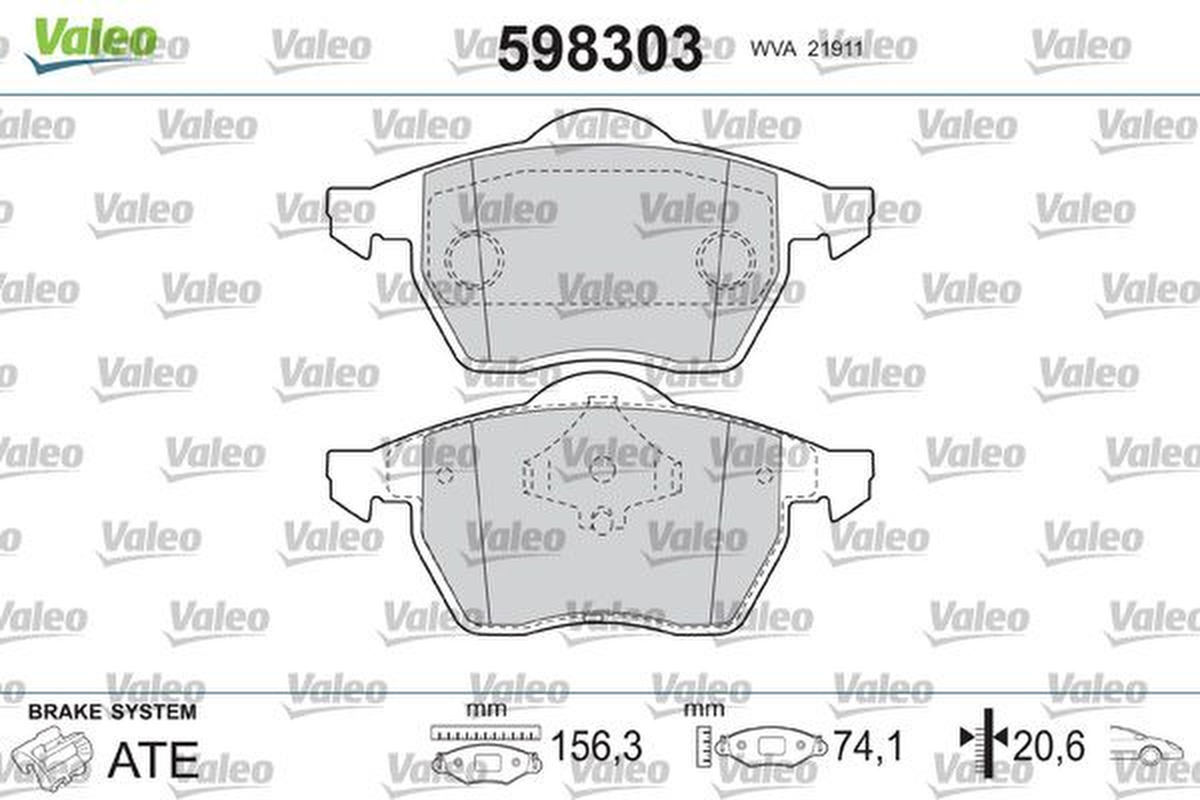 Bremsbelagsatz Scheibenbremse vorne mit Anti-Quietsch-Blech VALEO für VW GOLF IV
