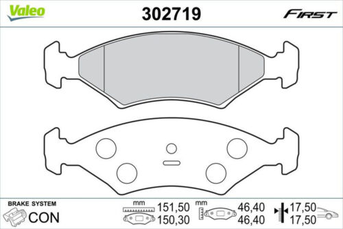 Bremsbelagsatz Scheibenbremse vorne VALEO für FORD FIESTA IV