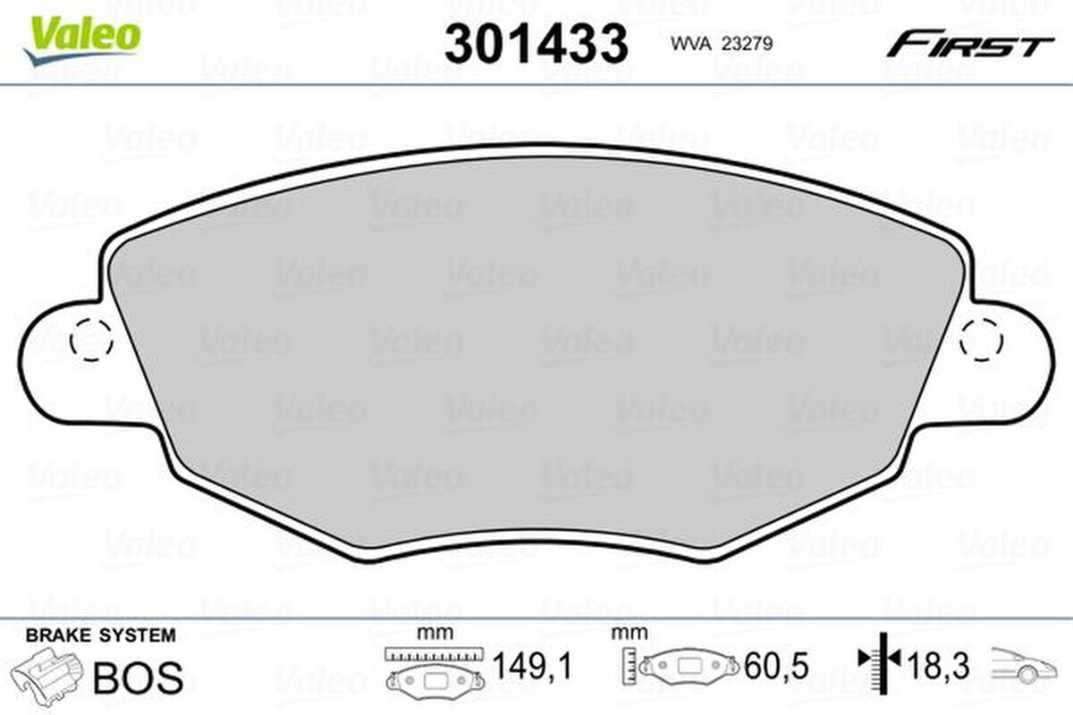 Bremsbelagsatz Scheibenbremse vorne VALEO für FORD MONDEO III