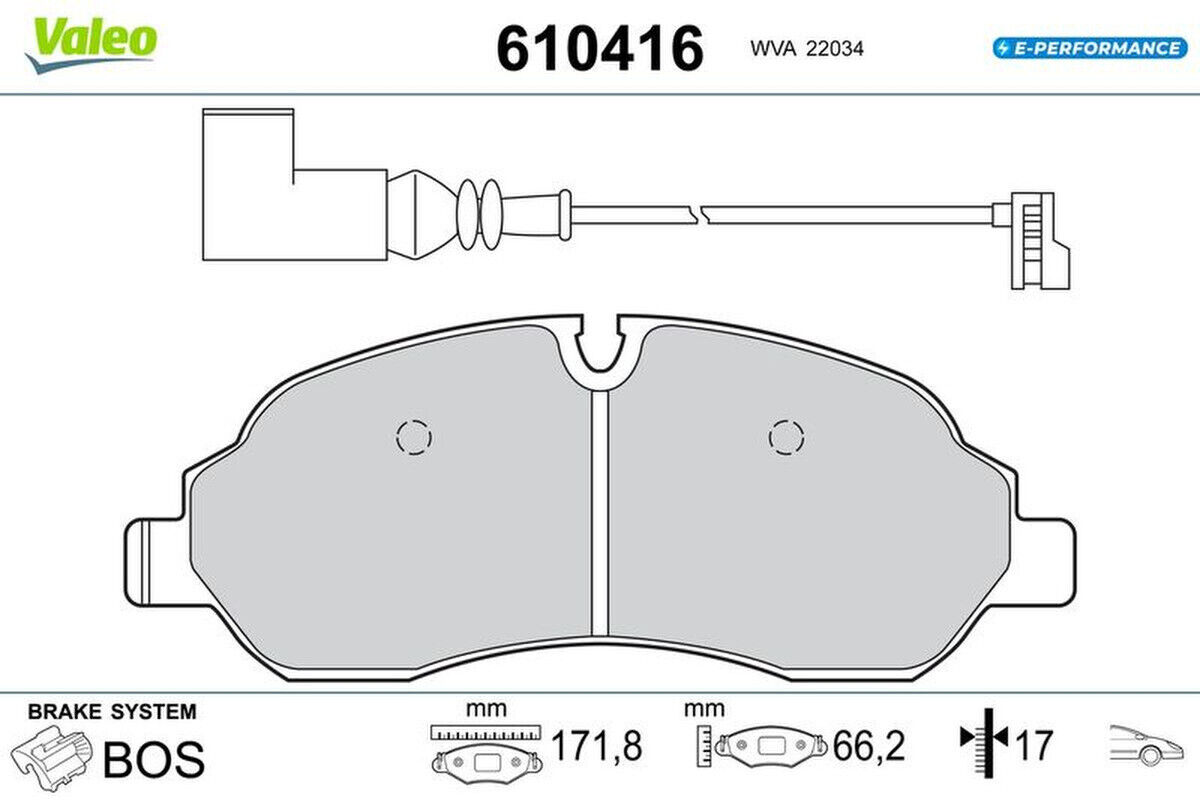 Bremsbelagsatz Scheibenbremse vorne VALEO für FORD TRANSIT V363