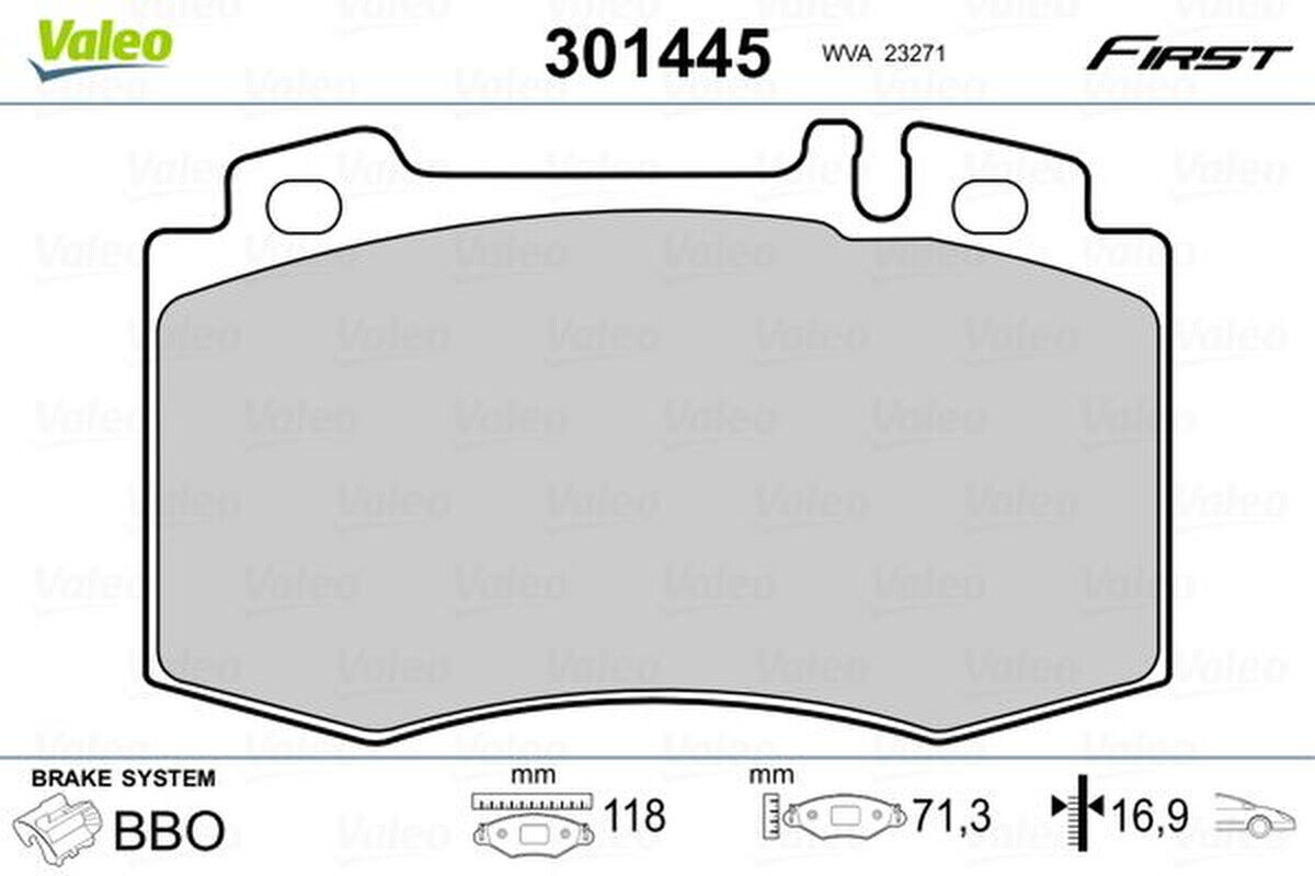 Bremsbelagsatz Scheibenbremse vorne VALEO für MERCEDES S-KLASSE (W220)