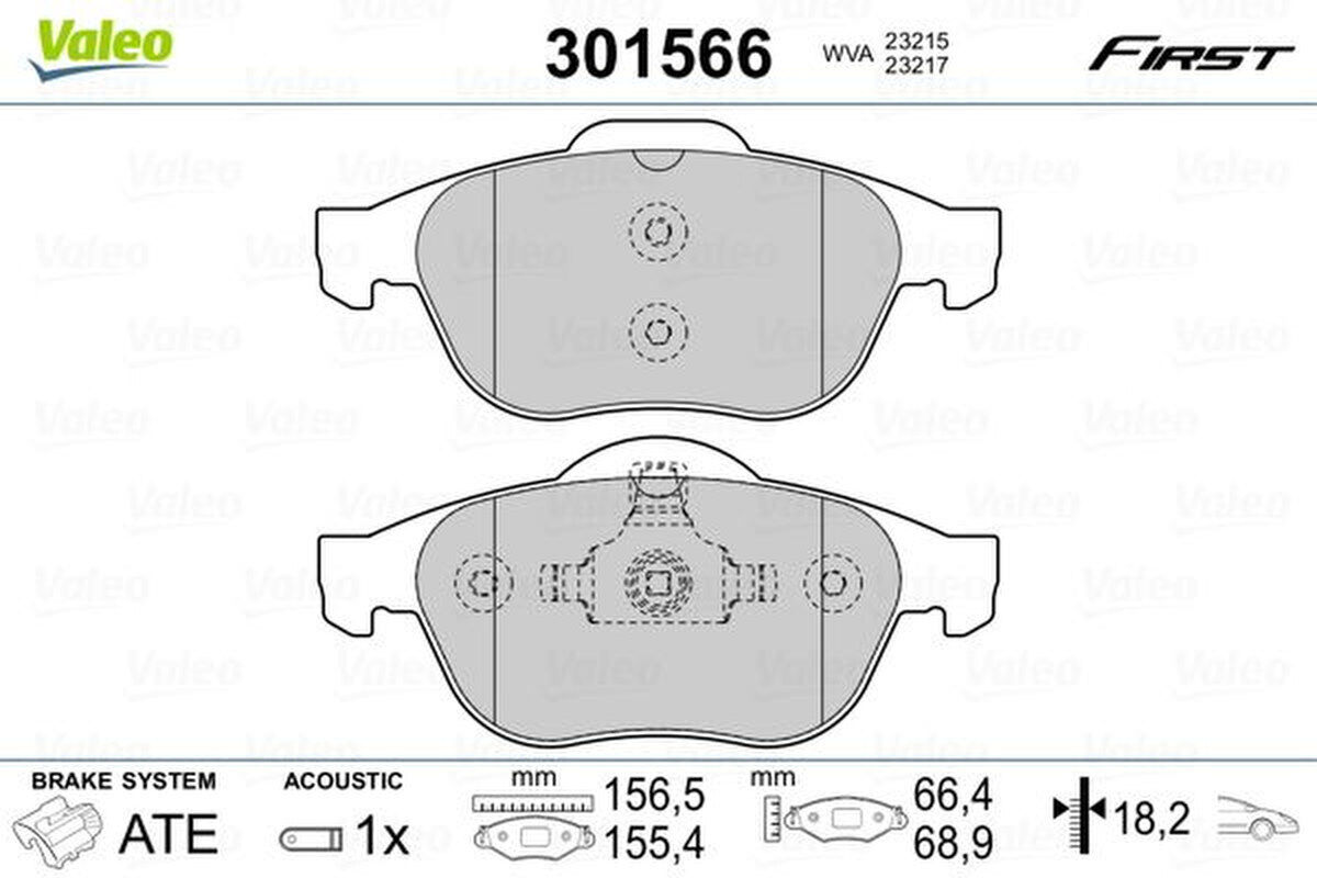Bremsbelagsatz Scheibenbremse vorne VALEO für RENAULT LAGUNA II