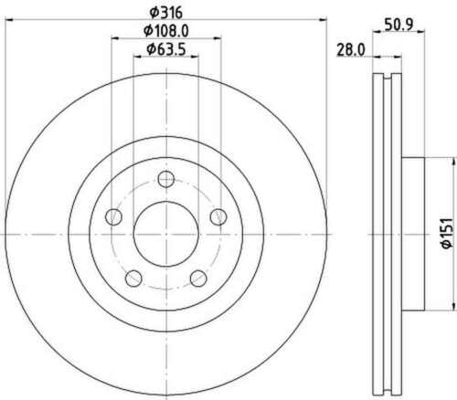 Bremsscheibe HELLA PAGID für FORD GALAXY III