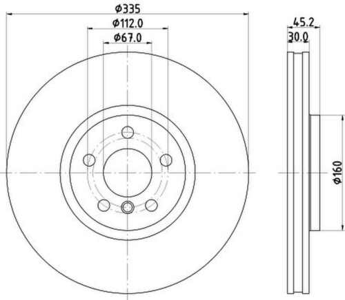 Bremsscheibe HELLA PAGID für MINI MINI Cabriolet