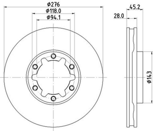 Bremsscheibe HELLA PAGID für NISSAN NT400 CABSTAR (F24M)