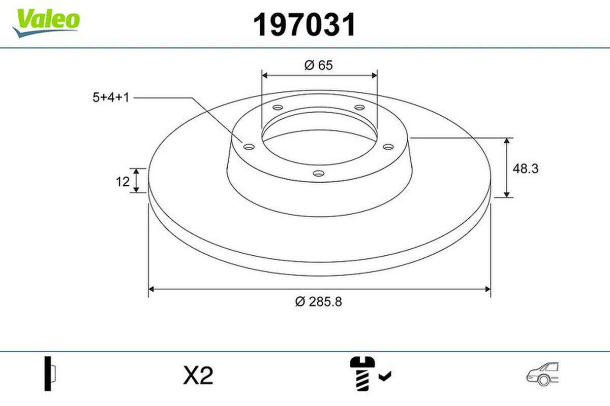 Bremsscheibe hinten voll mit Schraube VALEO für VW PASSAT B6