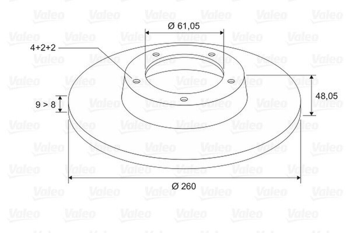Bremsscheibe hinten voll VALEO für HONDA CIVIC VII