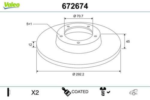 Bremsscheibe hinten voll VALEO für OPEL ASTRA J