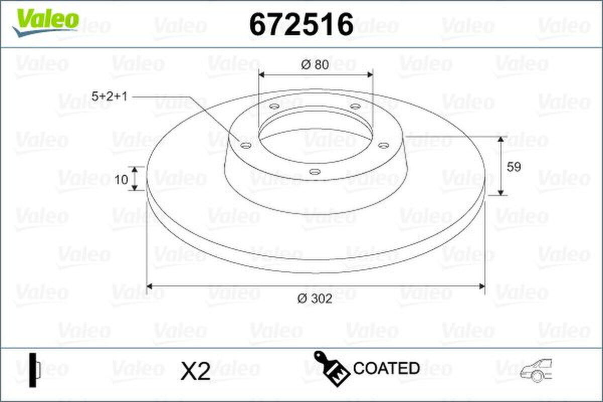 Bremsscheibe hinten voll VALEO für OUTLANDER II