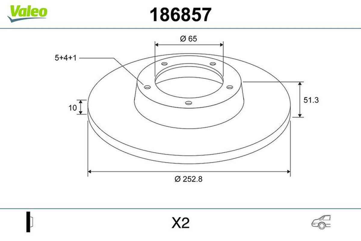 Bremsscheibe hinten voll VALEO für SKODA OCTAVIA III