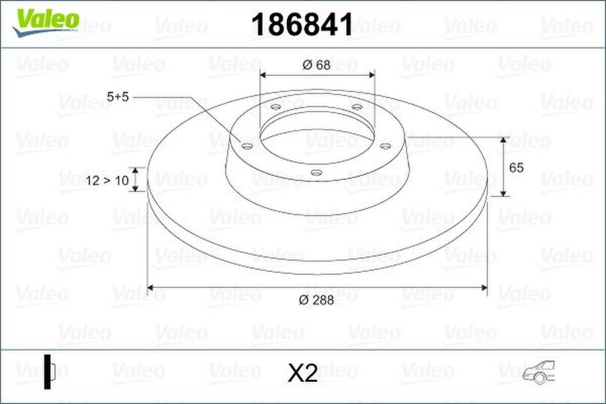 Bremsscheibe hinten voll VALEO für VOLVO S60 I