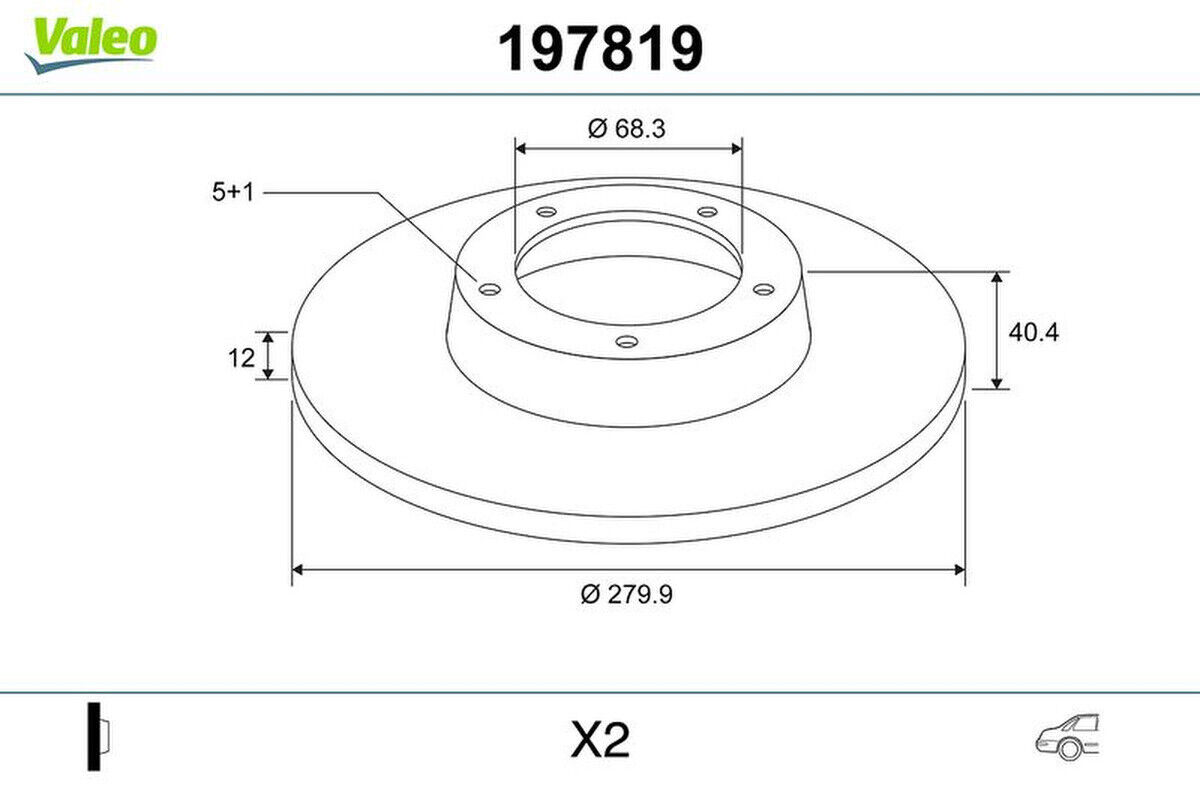Bremsscheibe hinten voll VALEO für VW TRANSPORTER T4