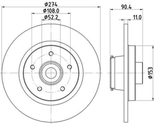 Bremsscheibe mit ABS-Sensorring HELLA PAGID für RENAULT KANGOO Rapid