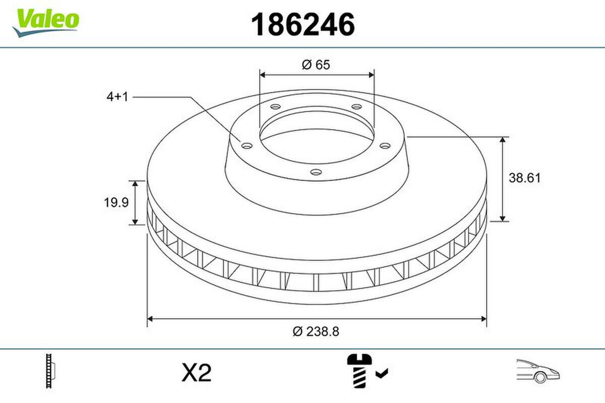 Bremsscheibe vorne belüftet mit Schraube VALEO für SEAT CORDOBA (6K1)