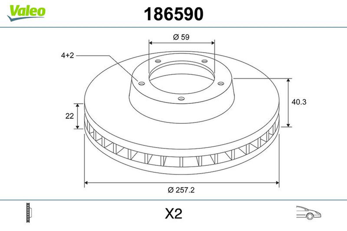 Bremsscheibe vorne belüftet VALEO für FIAT PANDA