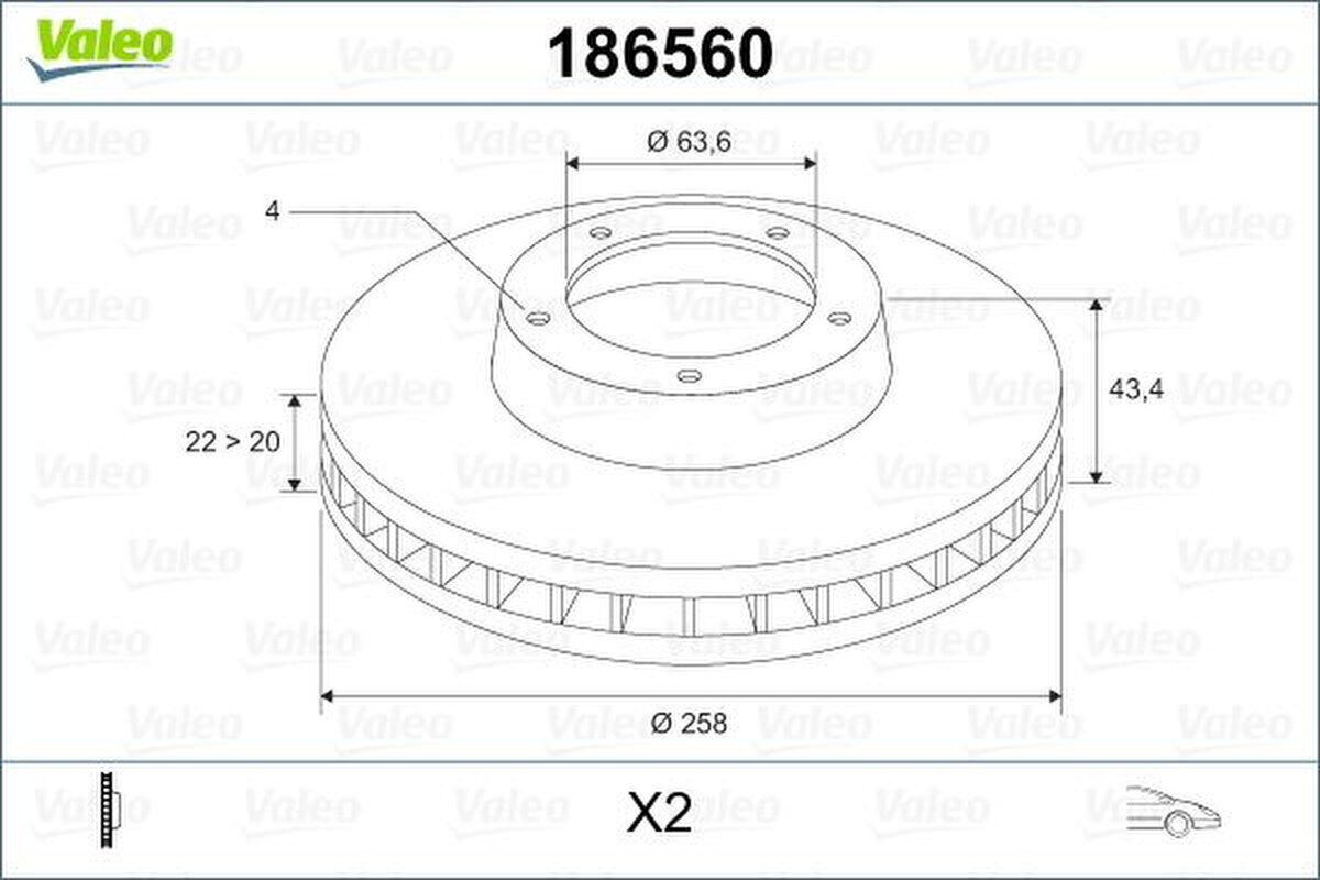 Bremsscheibe vorne belüftet VALEO für FORD FOCUS I
