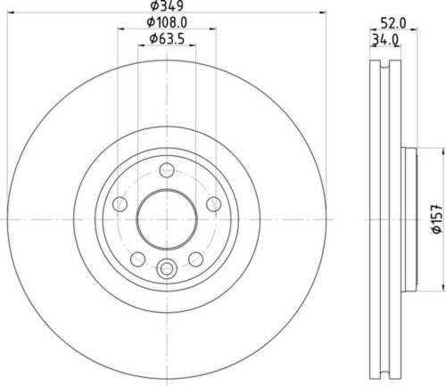Bremsscheibe vorne HELLA PAGID PRO High Carbon für JAGUAR E-PACE LAND ROVER