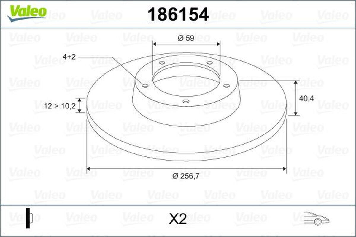 Bremsscheibe vorne voll VALEO für FIAT TIPO (160_)