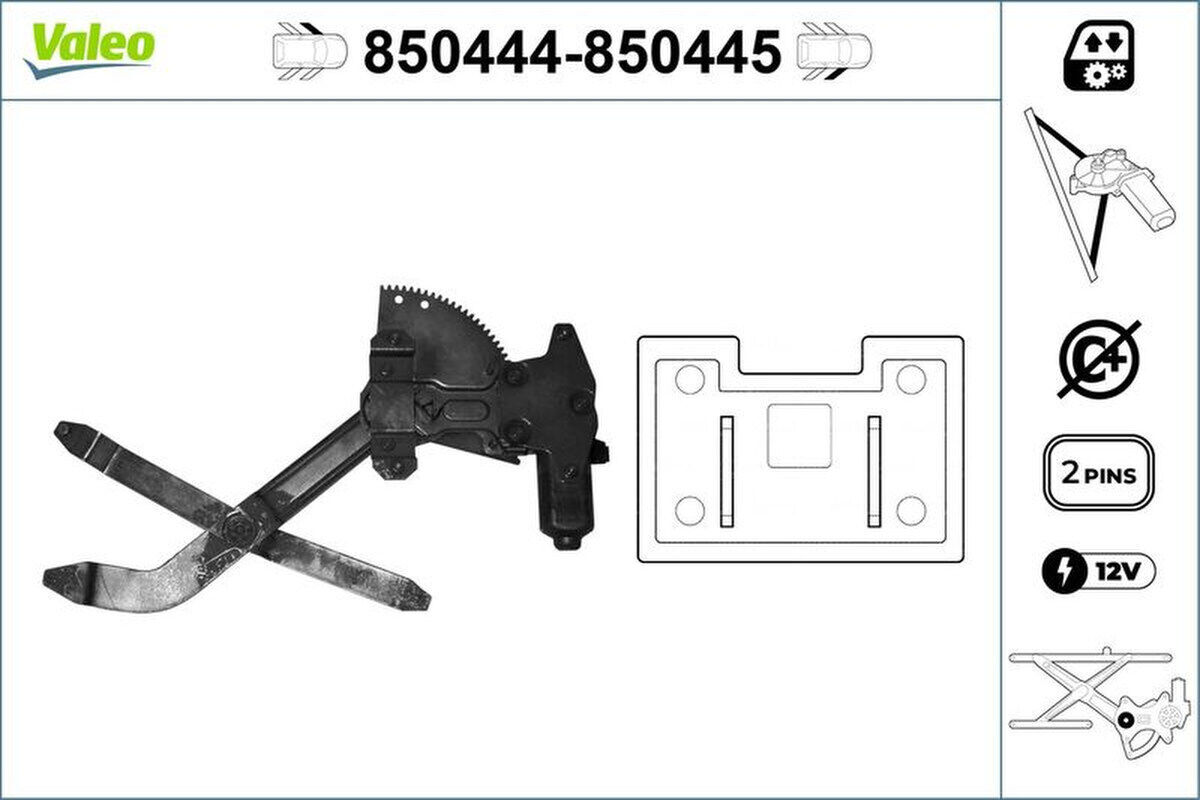 Fensterheber vorne links elektrisch 2-polig VALEO für VW PASSAT B3/B4